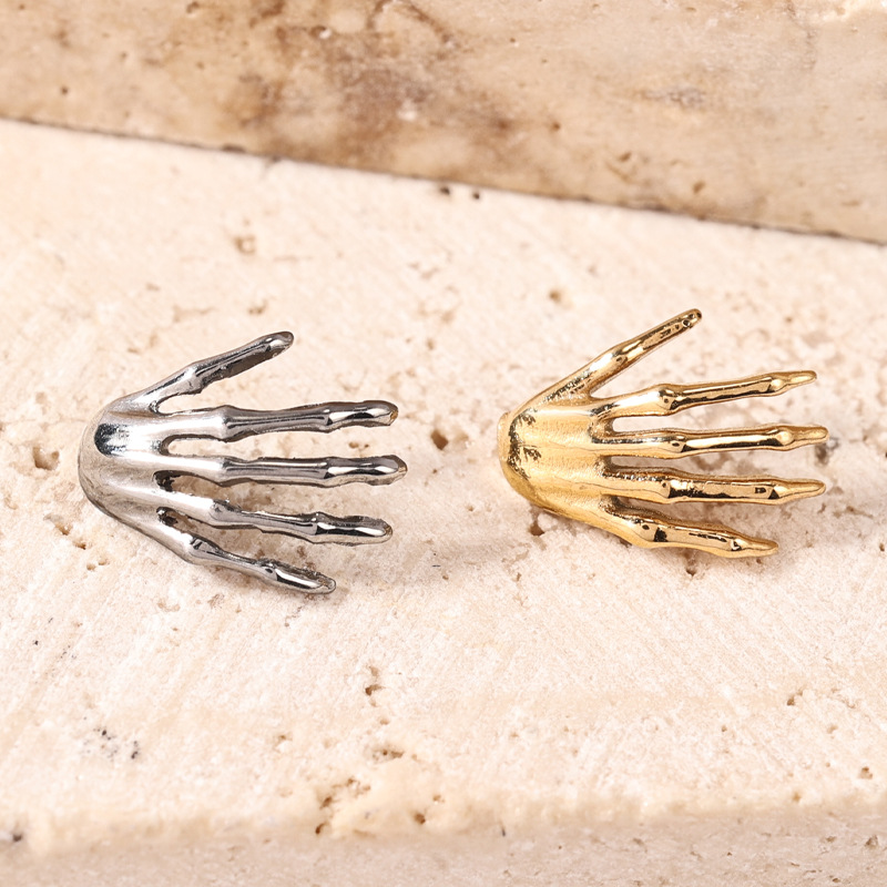 Zesen F136 Titanium Alloy Skull Palm Ear Stud Lip Stud Lip Ornament G23 Piercing Jewelry Internal Thread Titanium Ear Jewelry detail image 7