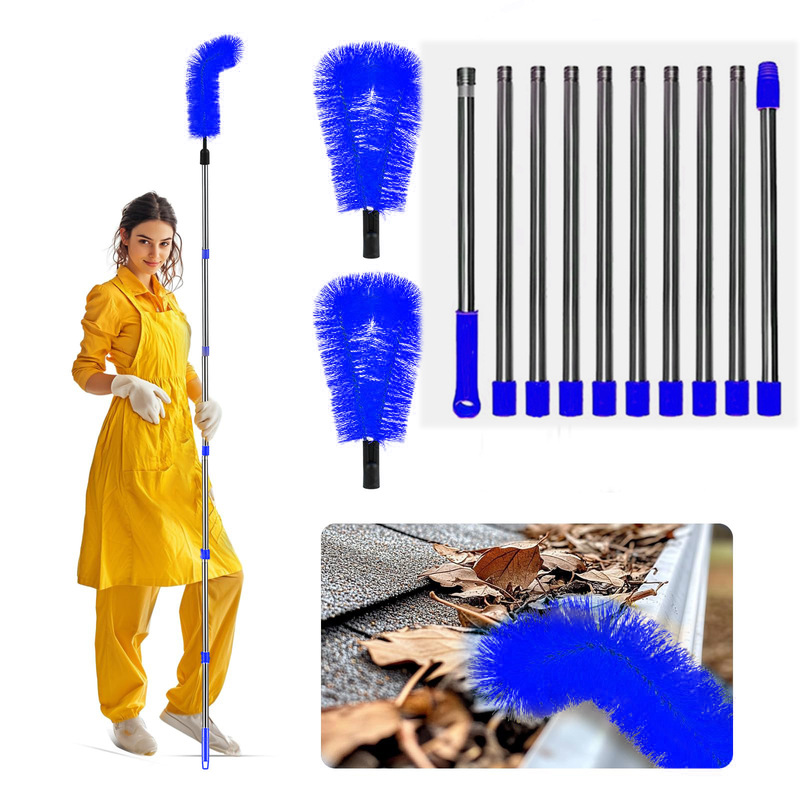 Cross-Border Eaves Cleaning Brush, Roof Eaves Gutter Cleaning Brush, Gutter Cleaning Brush, Fallen Leaf Cleaning Brush