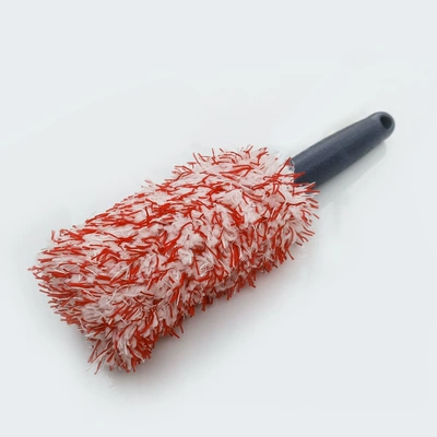 Microfiber cleaning long handle Car cleaning tools - red-and-white-plush-brush-length-30cm