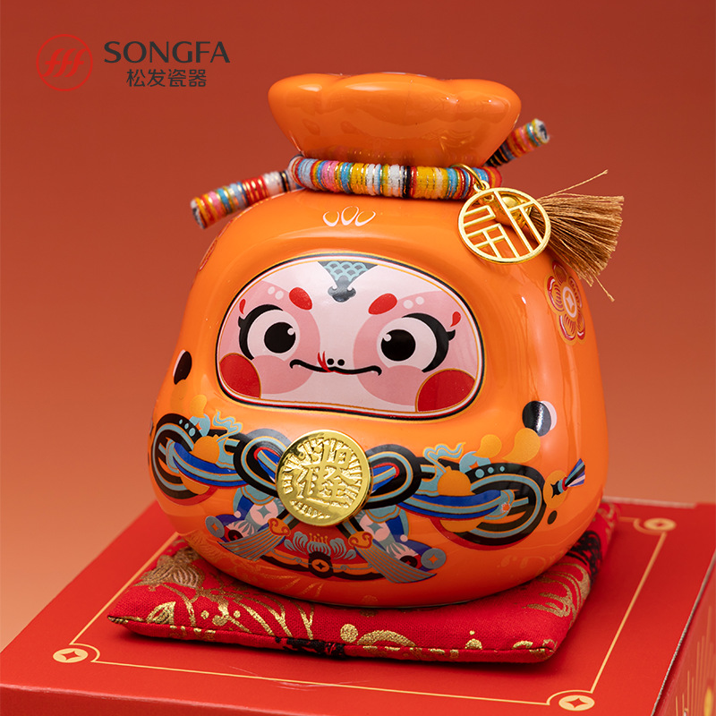 Porcelana de cabello flojo para adornos de Año Nuevo adornos creativos lindos niños ahorros para niñas pequeños ahorros domésticos
