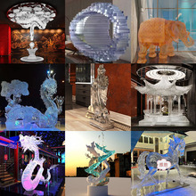 進口透明樹脂雕塑創意鉑晶擺件酒店玄關戶外大型藝術工藝品定制