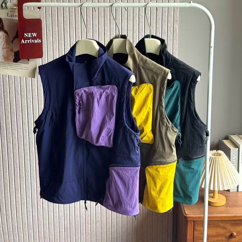Detachable Magnetic Large Pocket Vest Outdoor Functional Lightweight Quick-Dry Hiking Casual Sports Vest for Men and Women