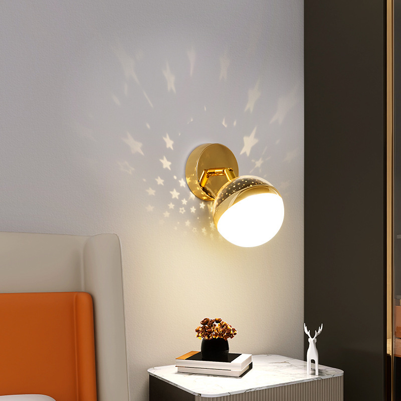 Salón de estar dormitorio luz de aire de fondo pared de luz de pared de cielo estrellado atmósfera pasillo estrella creativa estrella de fondo luz de proyección