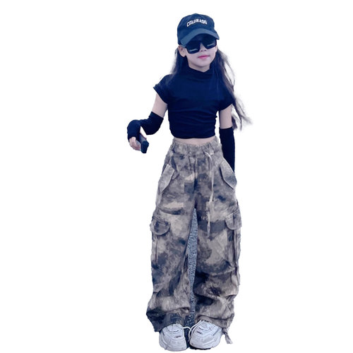 Children's Fashion Camouflage Pants Spring and Autumn  New Style Trendy Girls' Autumn Outfit Work and Casual Pants Big Kids Long Pants