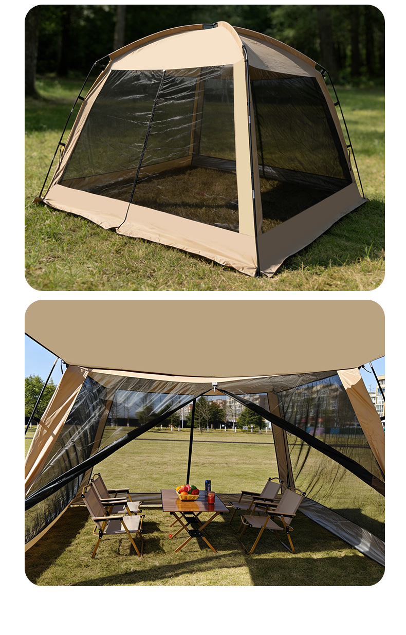 Factory Direct Sale Camping Tent and Canopy Two-In-One for 8-10 People, Mosquito-Proof Tent, Portable Outdoor Use