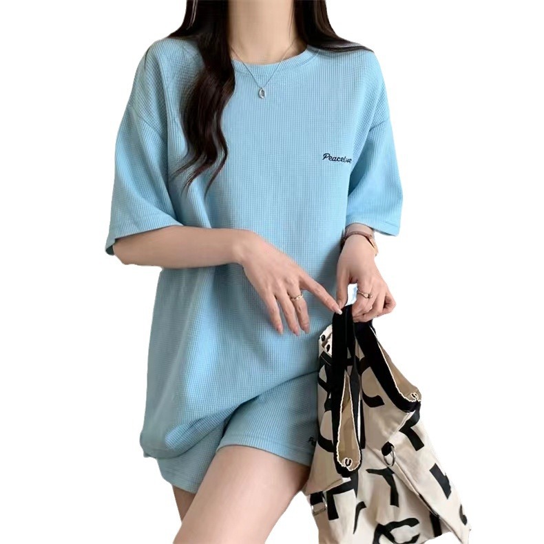 Women's Summer Sports Set 2Pc New Style T-Shirt And Shorts Two Piece Versatile Loose Fit Slimming Casual And Stylish_ecoleips.com