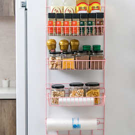 MJ43冰箱置物架侧收纳挂架厨房用品壁挂多层储物架挂篮家用
