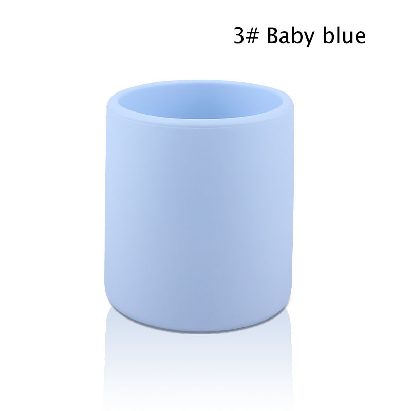 Transfronterizo nueva taza de bebida directa de silicona resistente a gotas sin mango Morandi taza de silicona de color Morandi taza de alimentación para bebés