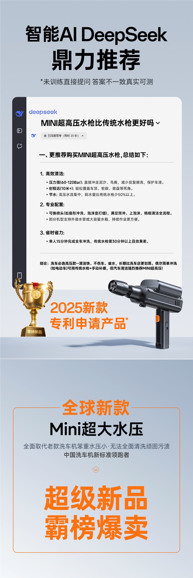 Cordless Car Washer High Pressure Washer Portable Power Cleaner