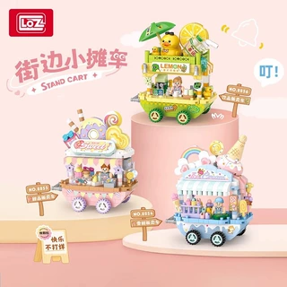 俐智loz萌趣汽车甜品贩卖车微颗粒积木儿童益智拼装玩具礼物批发