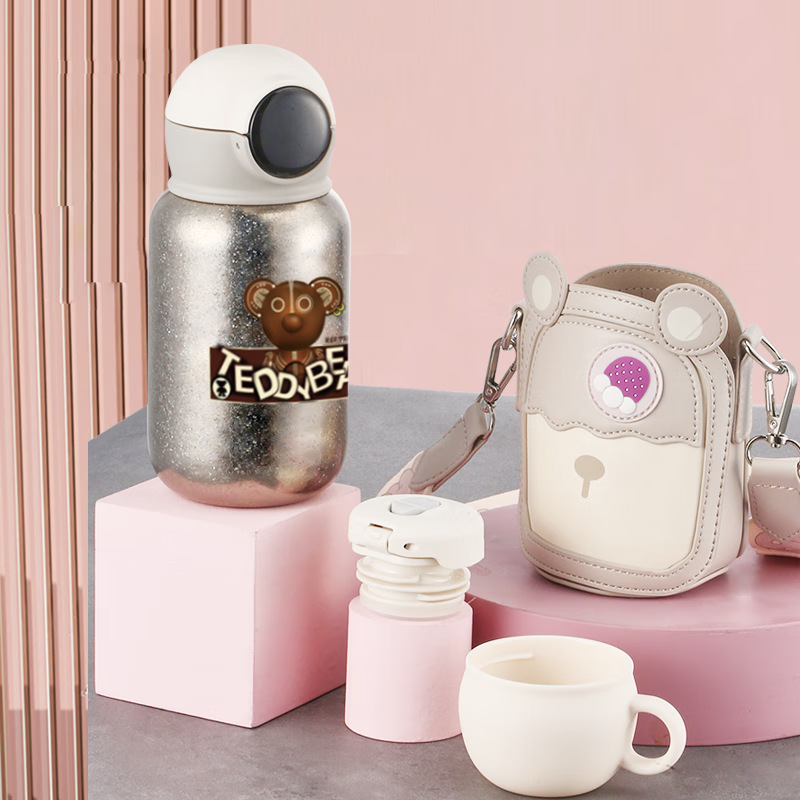 亚摩斯纯钛保温杯儿童大容量直饮温显男女学生水杯AS-TIGB450(H）