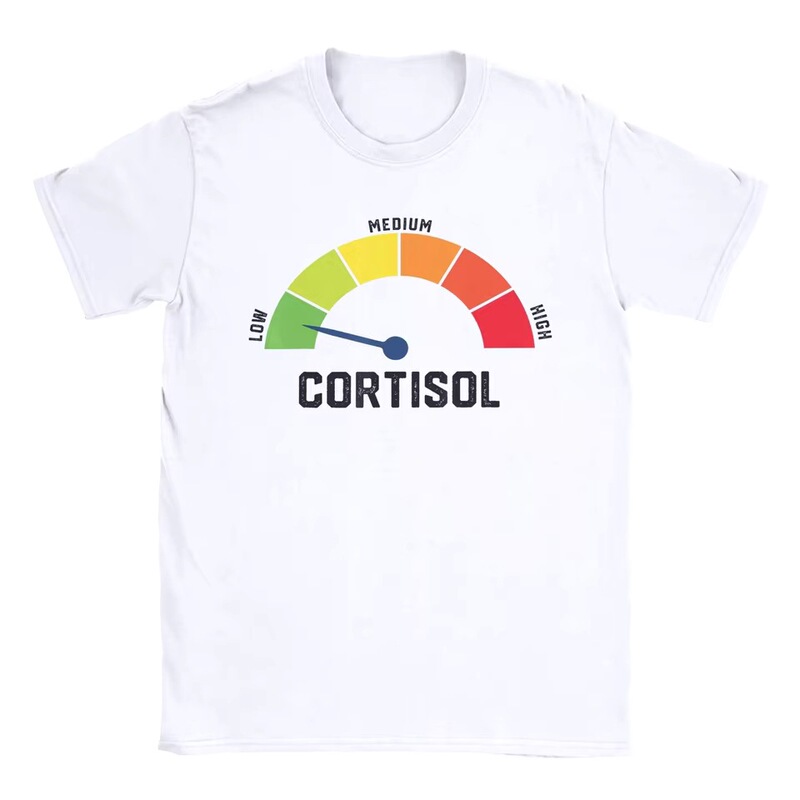 Interesting Graphic Print Summer Low Cortisol Level Meme T-Shirt Women's Comfortable Clothing Short-Sleeved Casual Wear