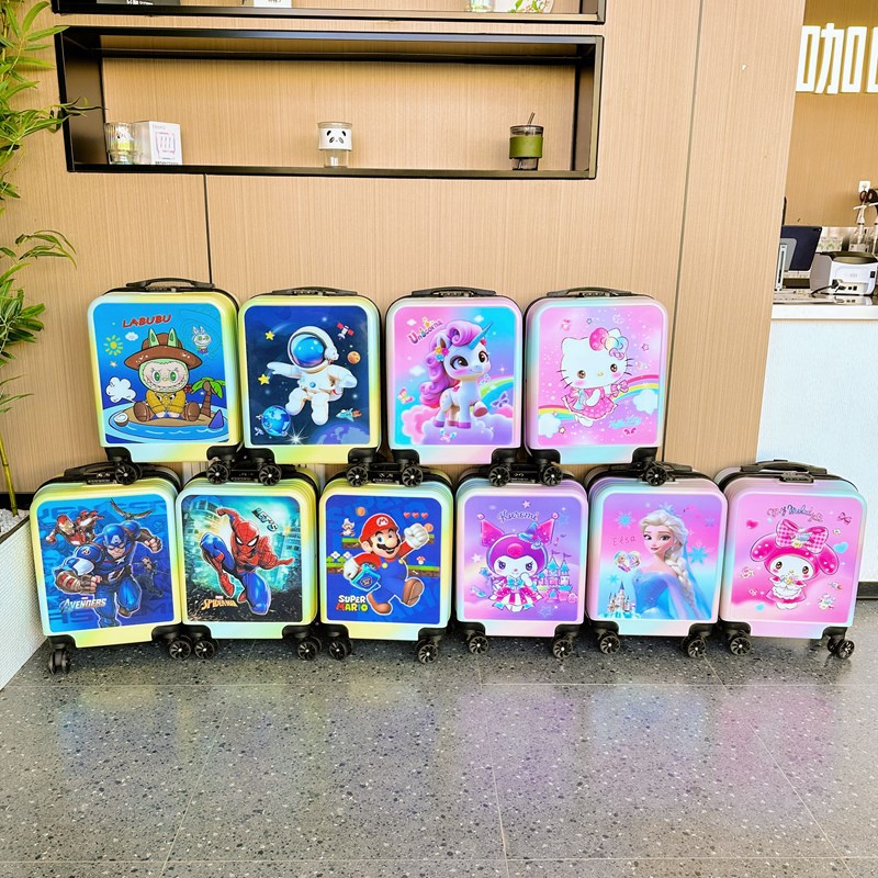Children's luggage case cartoon luggage 3D three-dimensional pattern new luggage case boarding box change sticker cute box