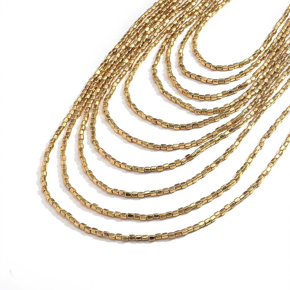 Handmade Beaded Multi Layered Necklace Statement Waterfall Accessory_voghion.com