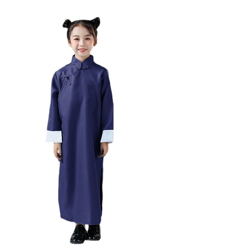 Children's cross talk coat performance clothing boys and girls storyteller dance children's Chinese style gown May 4th Republic of China gown