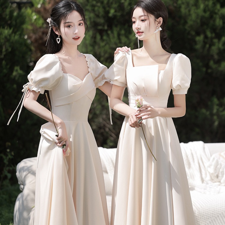 (Clearance) New Champagne-Colored Long Bridesmaid Dresses for the Bridesmaids, Slimming and Suitable for Everyday Wear, Unique Dresses for Women