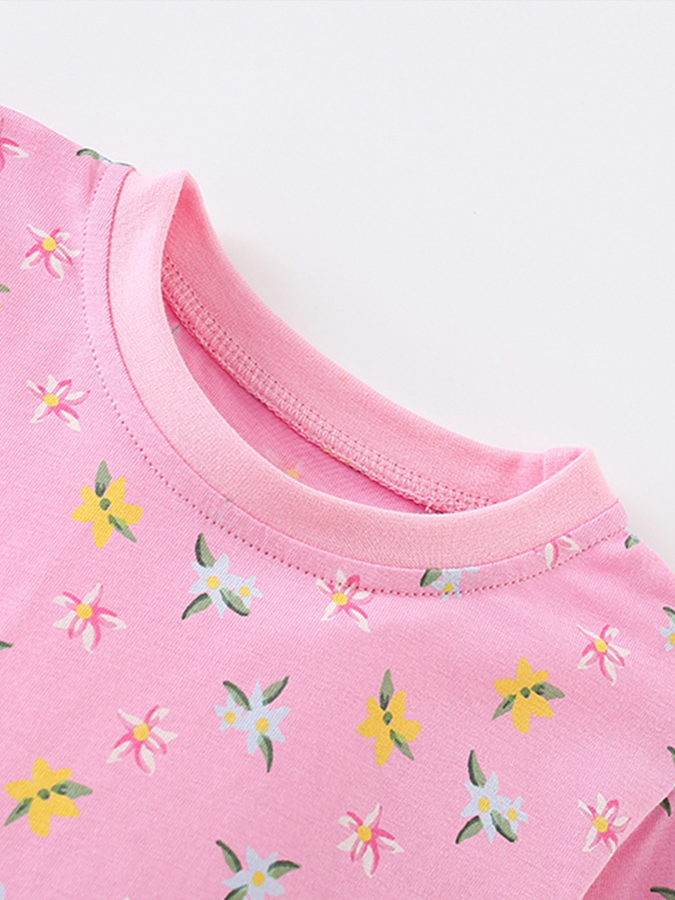 Traje de niña malwee transfronterizo otoño e invierno nuevo estilo europeo y americano camiseta de cuello redondo para niños pequeños y medianos