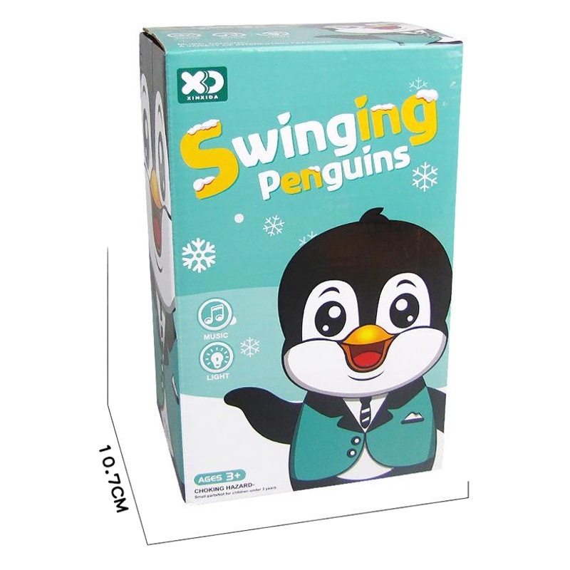 Tiktok red mismo estilo bailando canto pequeño pingüino luz eléctrica música juguete puesto Venta caliente juguetes al por mayor
