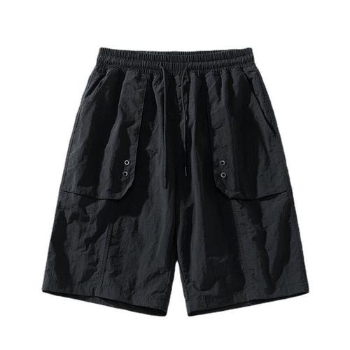 Workwear shorts for men, summer Japanese-style simple loose thin five-pocket middle pants, trendy brand sports casual straight-leg