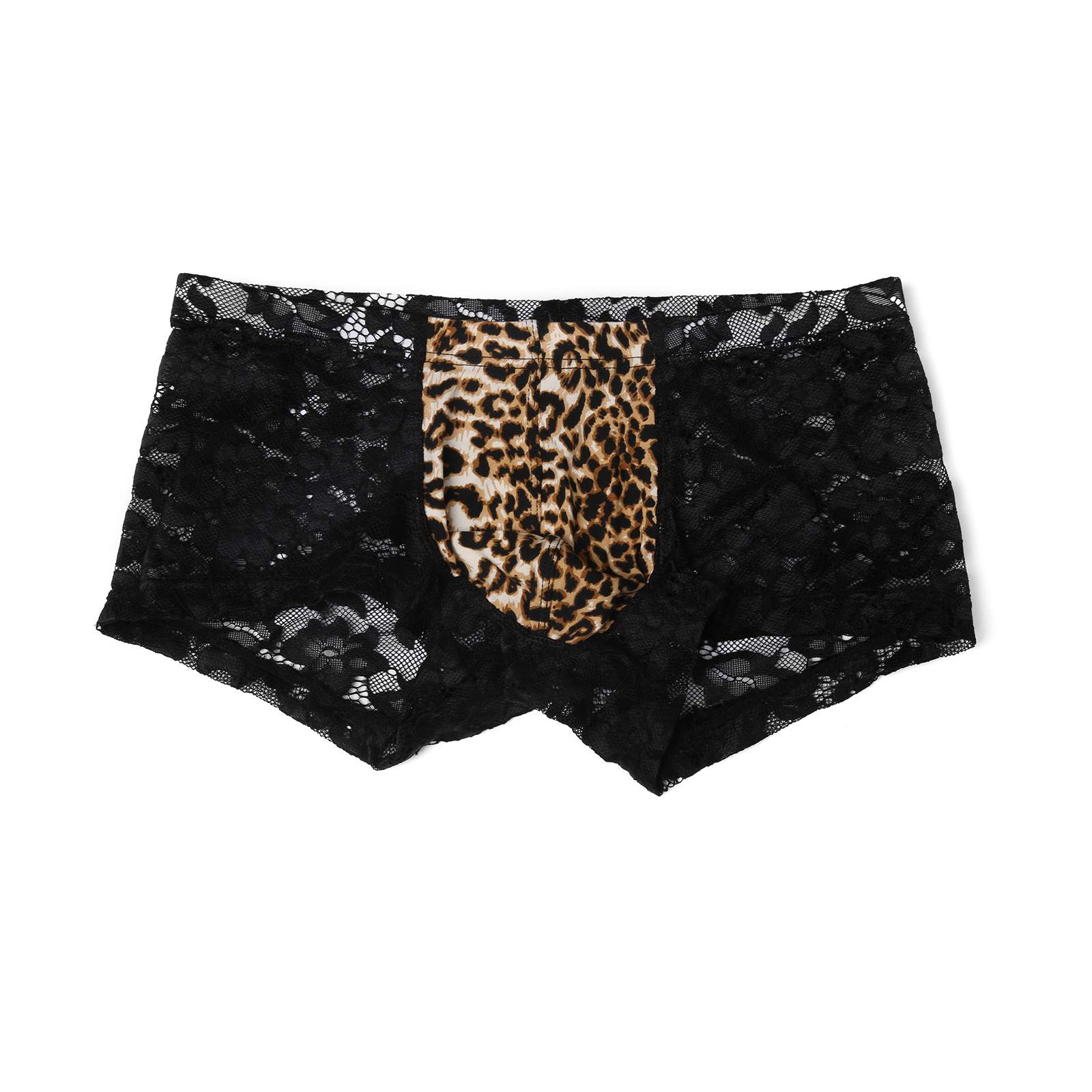 Sous-vêtements pour hommes, string ultra-sexy en dentelle imprimée léopard, lingerie érotique charmante et sexy_voghion.com