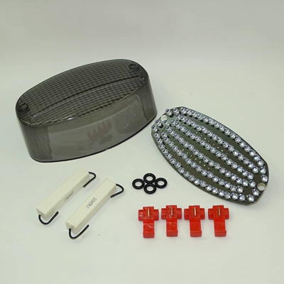 Applicable to Yamaha YZF-600R / YZF-450 ATV modified LED tail light brake turn signal assembly (Motorcycle tail) - smoked-black