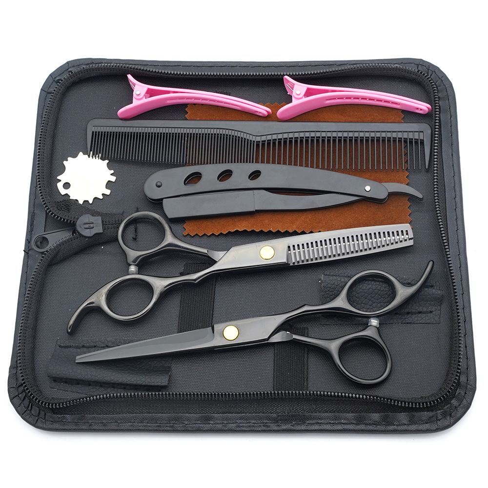 Estilista profesional, tijeras de corte de pelo, corte de pelo, corte de pelo, corte de pelo, corte de dientes fino, juego de corte de belleza con flequillo especial para peluquero
