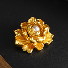 金色复古牡丹花胸针高档女精致奢华大气胸花西装大衣别针高级感别
