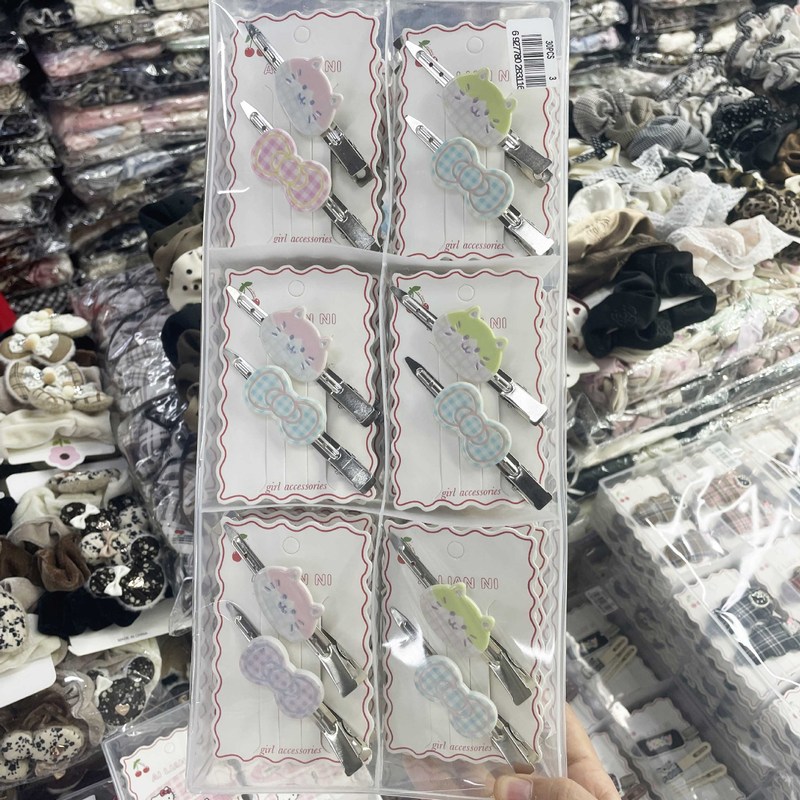 银色系kt腊肠狗卡通女生洗漱刘海夹无痕侧面长夹侧边边夹饰品|undefined