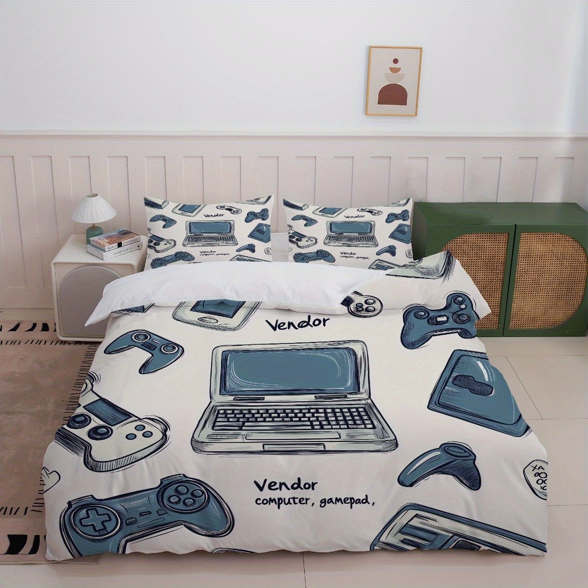 Impresión digital transfronteriza abrasión edredón juego de deportes electrónicos kits textiles suaves pro-piel TEMU / JIT