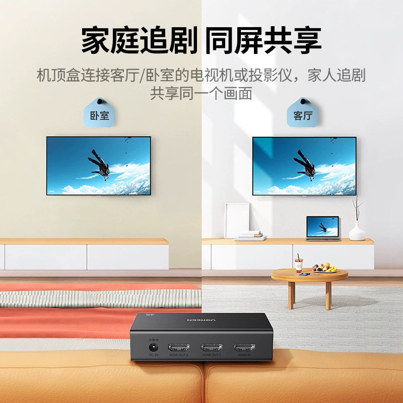 Разветвитель HDMI UGREEN Green Union один вход/44k HD 2.0 1 захват 2/4 деление Разделитель