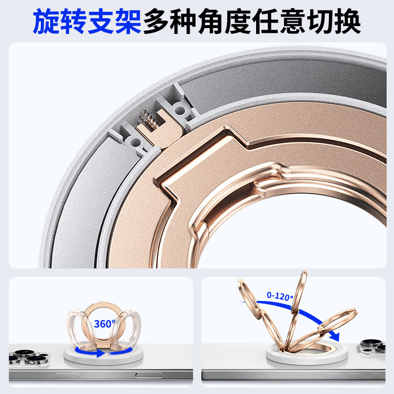 新品网点纹双环双磁吸手机支架360多角度旋转支撑适配于任何机型|undefined