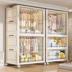 Children's Wardrobe Installation-Free Storage Cabinet Home Living Room Baby Wardrobe Clothes Storage Cabinet Snack Toy Storage Cabinet