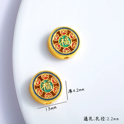 Accessories Wholesale, High Color Retention, Zərgərlik ara hissələri - a-4308-26-xiangyun-futong-hole-1