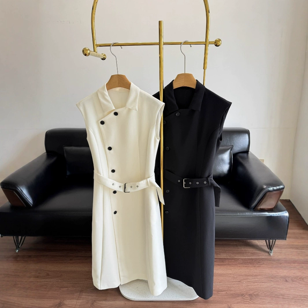 25ss ранняя весна новое женское длинное платье-жилет 250706