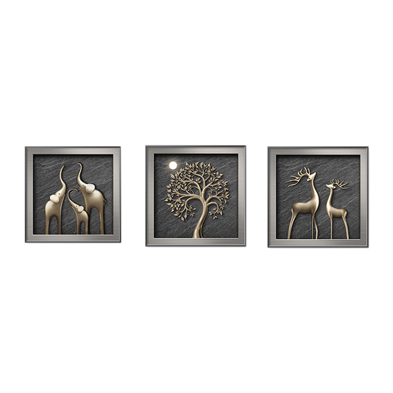 Pintura decorativa de alto nivel, pasillo de entrada de lujo moderno, pinturas murales combinadas, restaurantes tridimensionales, pinturas colgadas en la atmósfera
