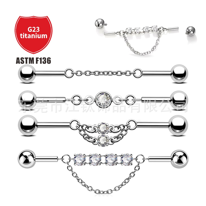 Pointed titanium steel lip stud product view