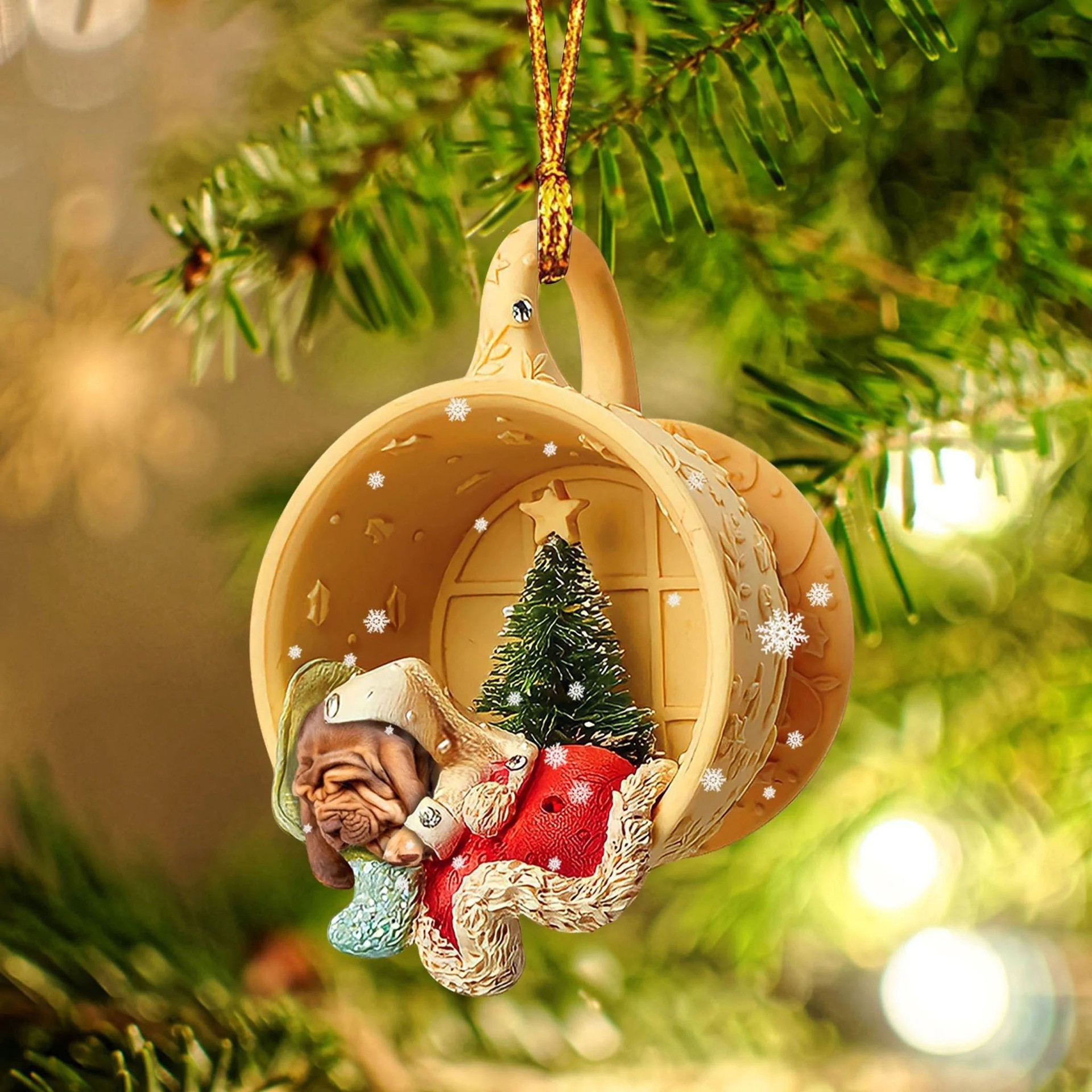 Transfronterizo nuevo acrílico taza plana perro mascota decoraciones de Navidad coche mochila adornos image 23