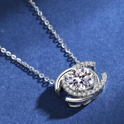 Live supply simulated high carbon diamond pendant double C necklace women's clavicle chain simple and fashionable Korean version Valentine's Day gift