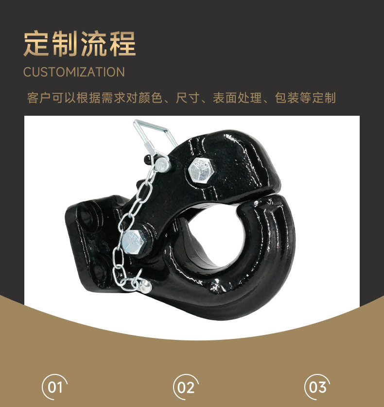 Amazon Cross-Border Manufacturer Tow Arm Tiger Head Hook Off-Road Vehicle Rv Universal Modification Towing Hitch Accessories 15t