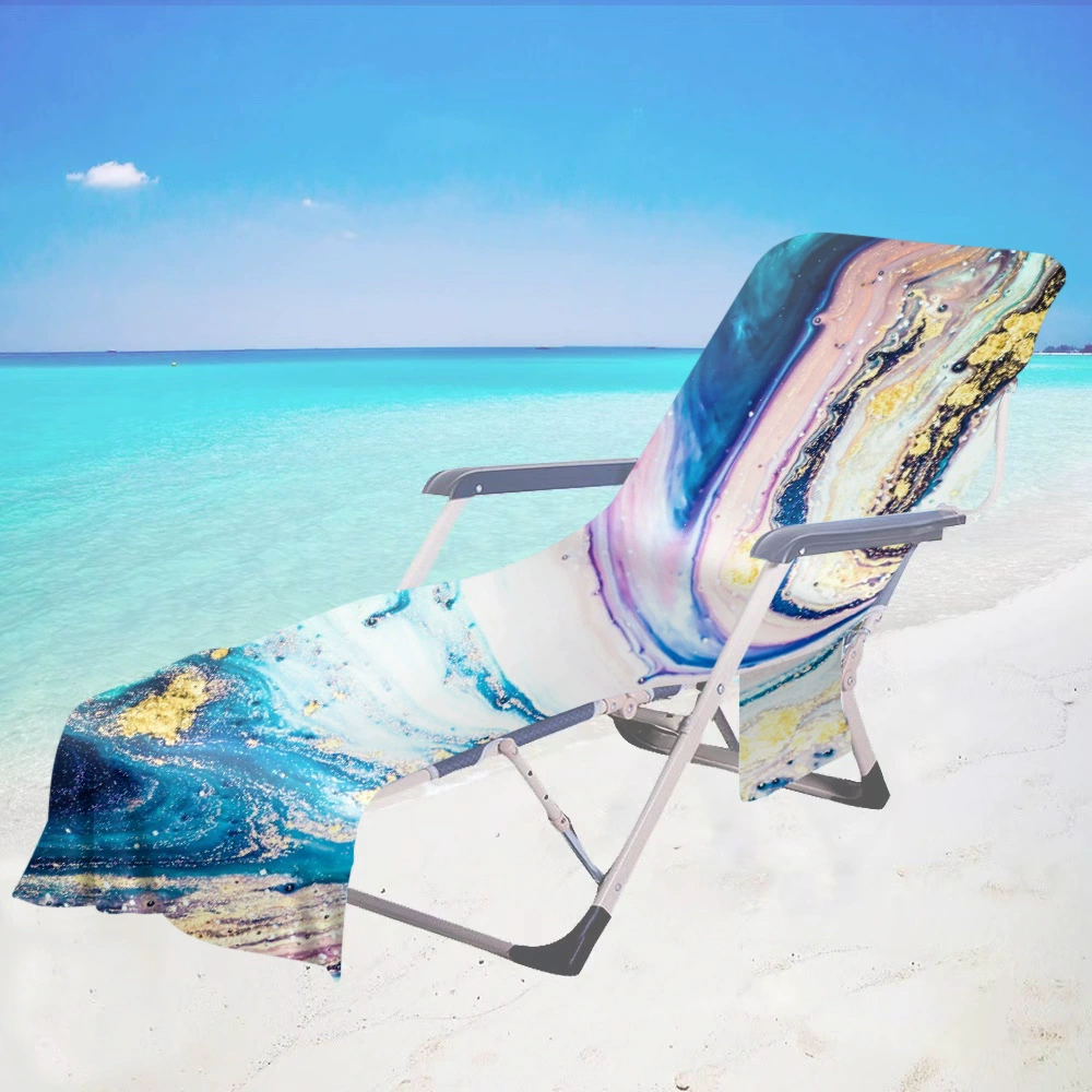 Геометрические пляжный стул крышка кресло полотенце пляжное полотенце 3D цифровой печатный микрофибры банное полотенце с карманом