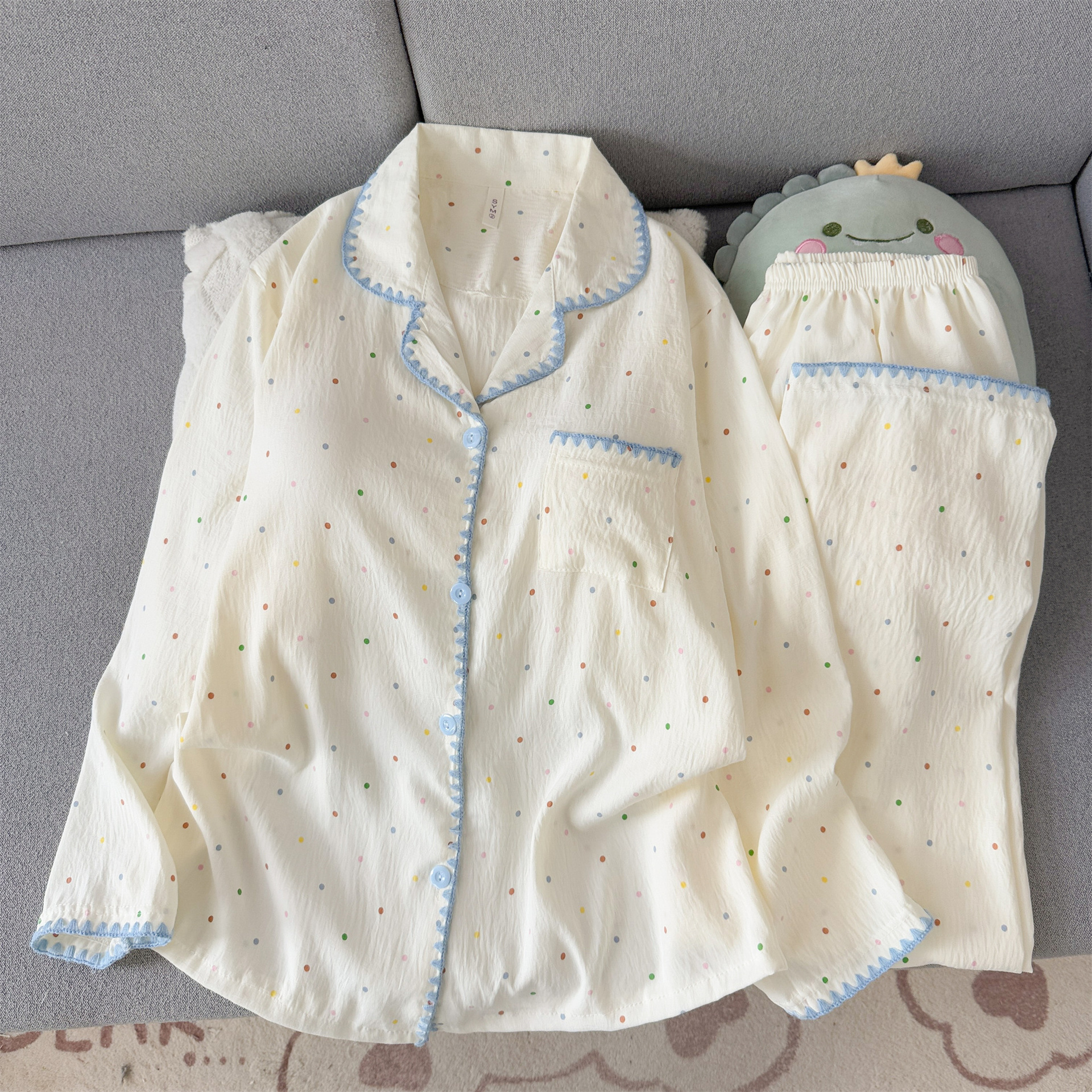 (No breast pads) [Yunduo Cotton] Shell-Rainbow Bean (long sleeves + trousers)