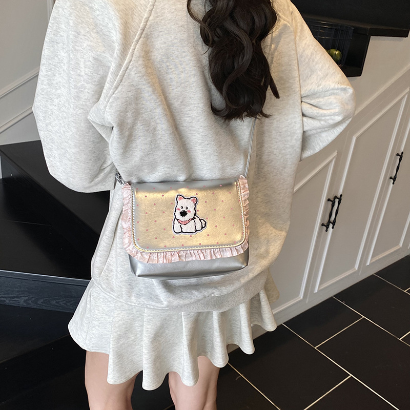 Cartoon perros, niñas y niñas, bolsas de hombro, lindas ondas de encaje para bebés, bolsas de cinturón, nuevas bolsas para niños