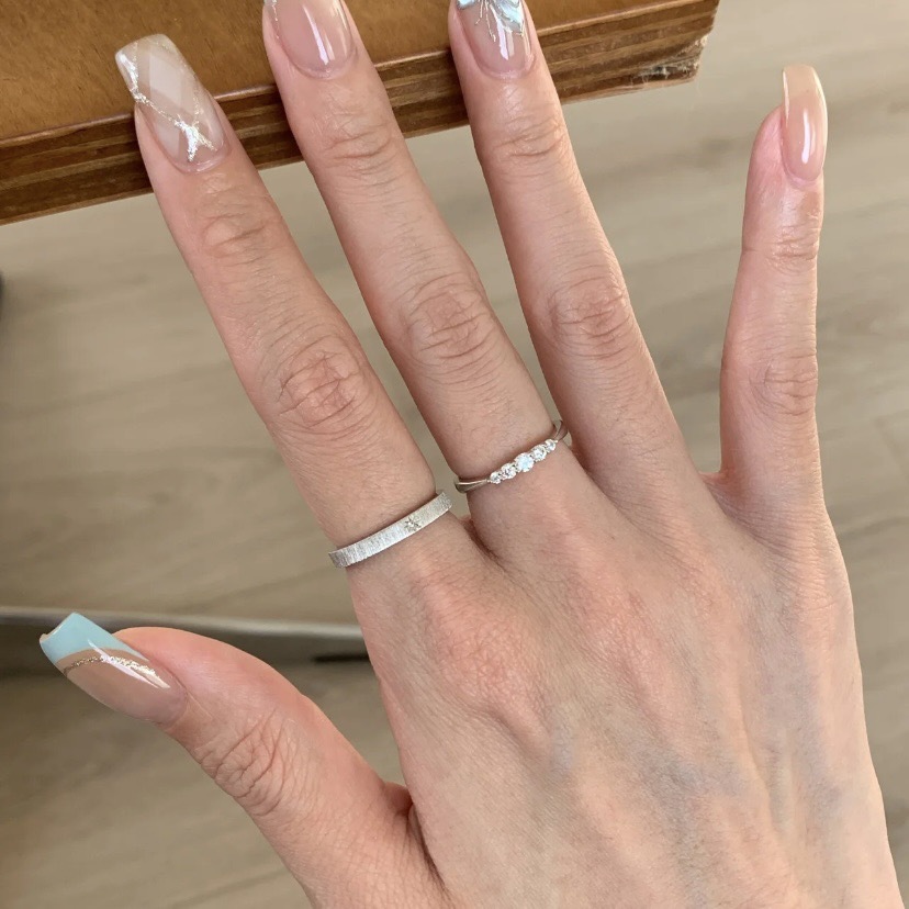 East West Oval Marquise Pear Ring Set Hypoallergenic Bezel Set Ring_voghion.com