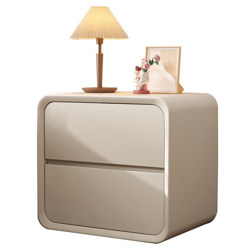 Mesita de noche dormitorio multifuncional luz lujo madera maciza cajón creativo mesita de noche estilo crema almacenamiento pequeño gabinete