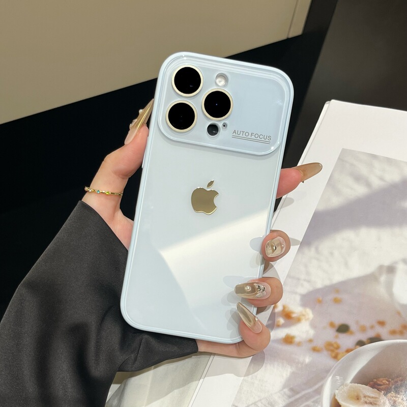 冰感马卡龙大视窗适用iPhone16手机壳15纯色14情侣13新款12带标版|undefined