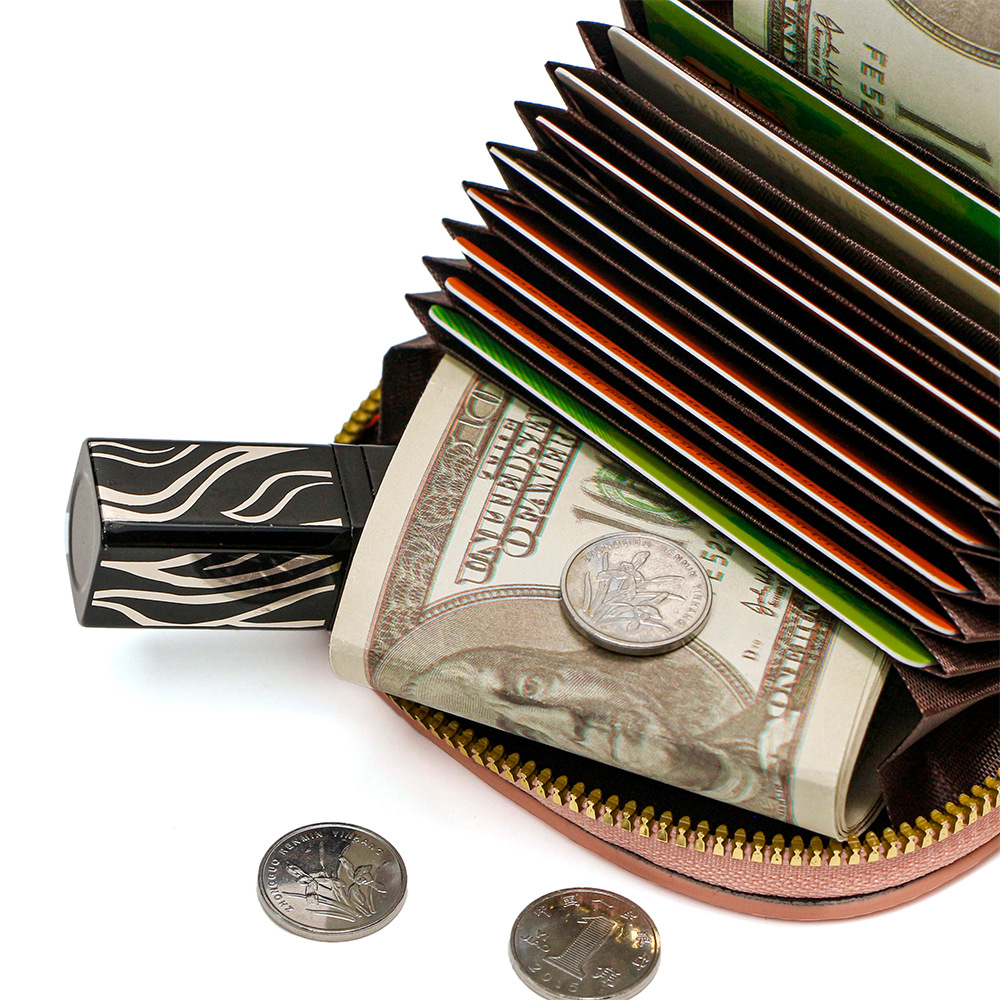 Nueva bolsa de tarjetas de cambio de dama adorable mini red pu litchi dibujos animados gatos bordados multi-tarjeta bolsa de órgano