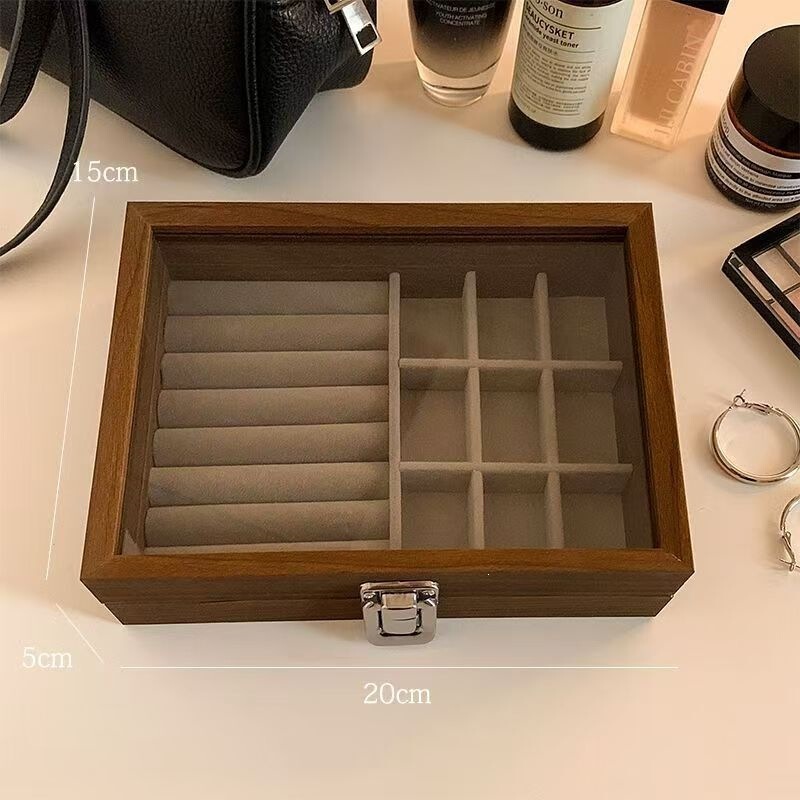 Wood grain dustproof earring jewelry box bracelet with lid jewelry box ring necklace jewelry earring jewelry storage box Wood grain dustproof earring jewelry box bracelet with lid jewelry box ring necklace jewelry earring jewelry storage box