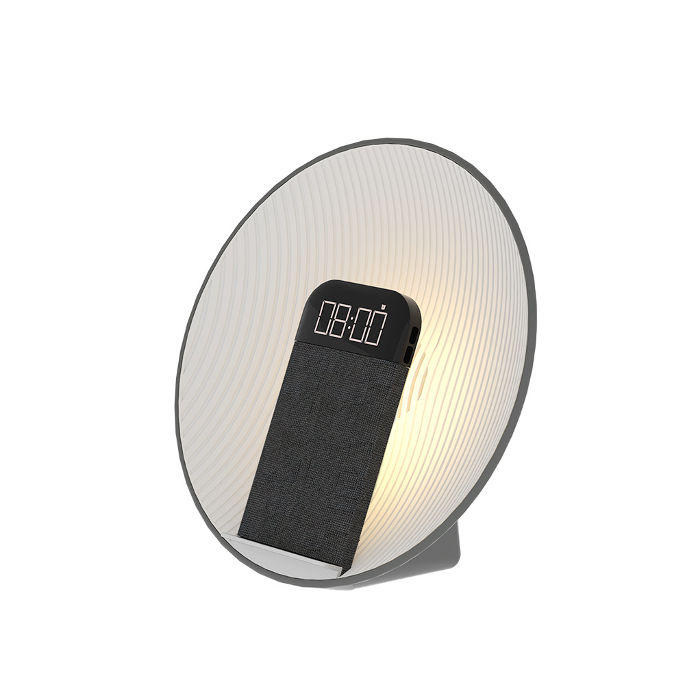 2023 new 6-in-1 multifunctional wireless charger hypnosis Bluetooth speaker clock alarm background light