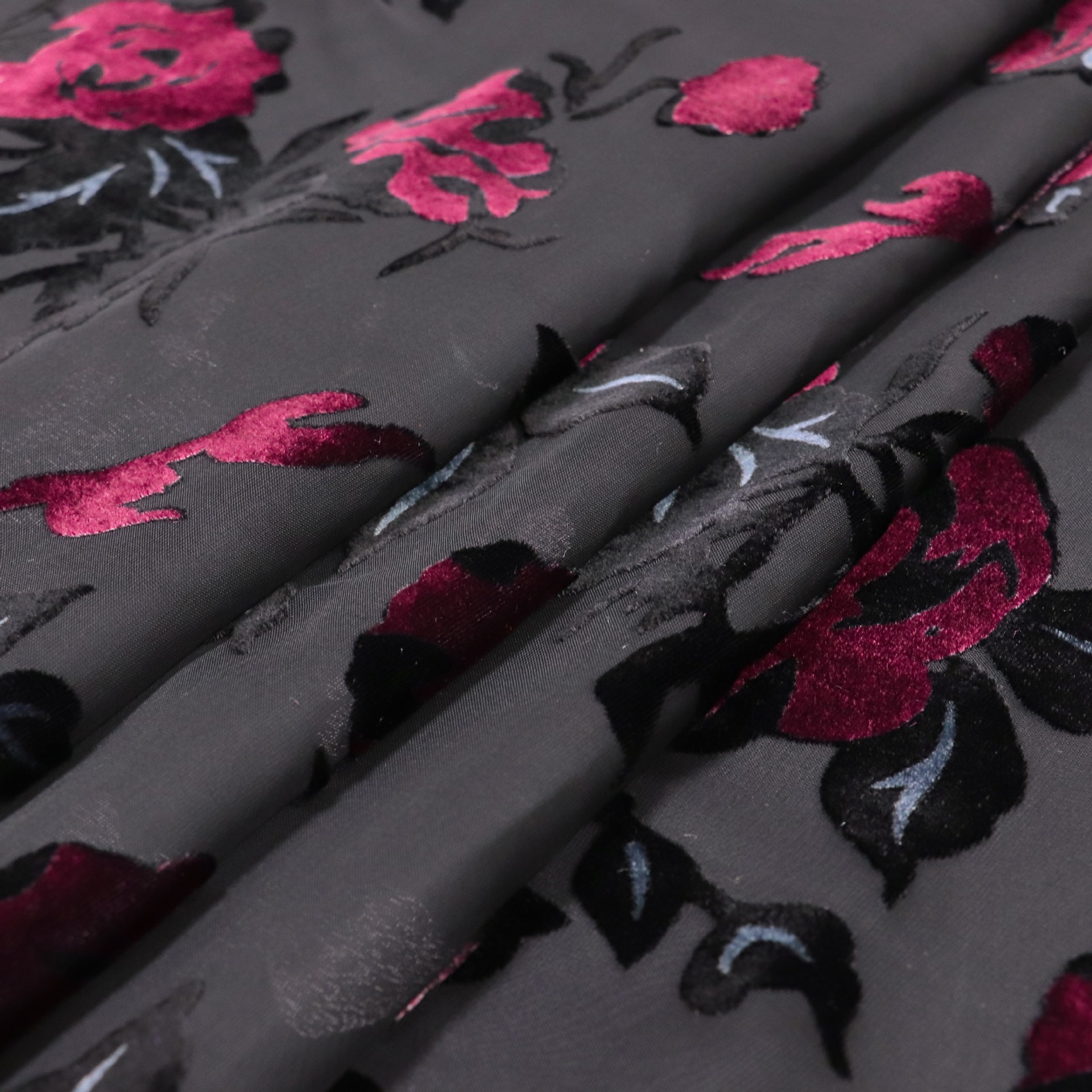 Fábrica al por mayor tejido de terciopelo brocado de terciopelo pegado flor decadente horneada tela de terciopelo vestido cheongsam tela al por mayor