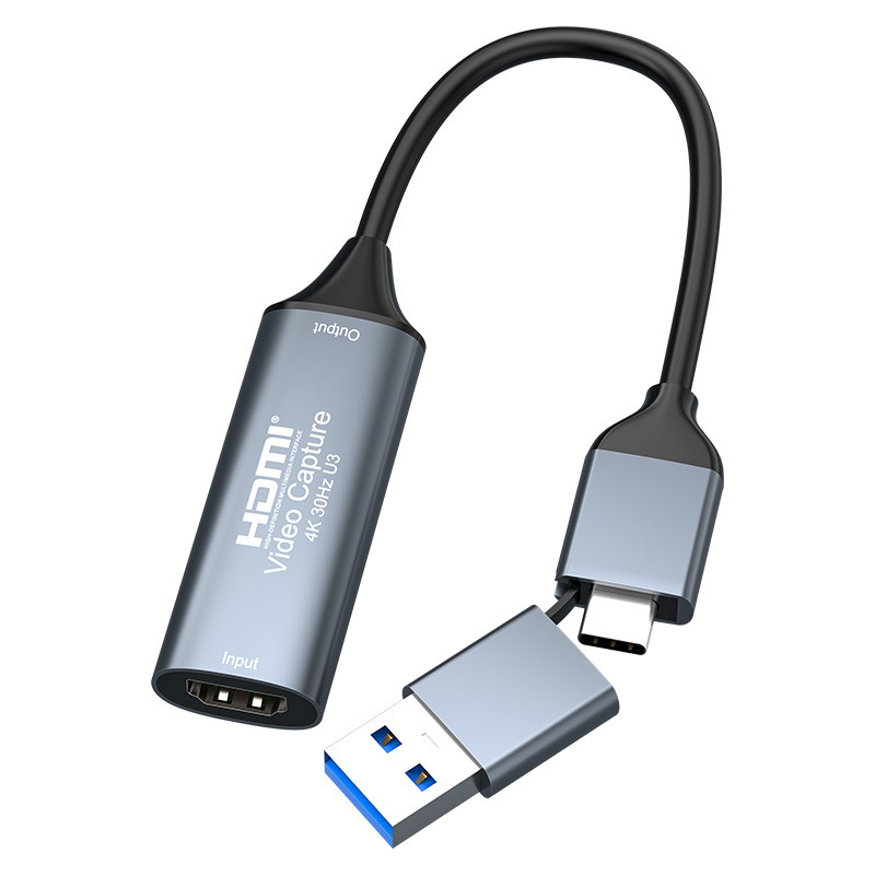 Cross-border USB 3.0 dual-head Type-C acquisition card mobile phone computer game live recording HDMI HD acquisition Cross-border USB 3.0 dual-head Type-C acquisition card mobile phone computer game live recording HDMI HD acquisition